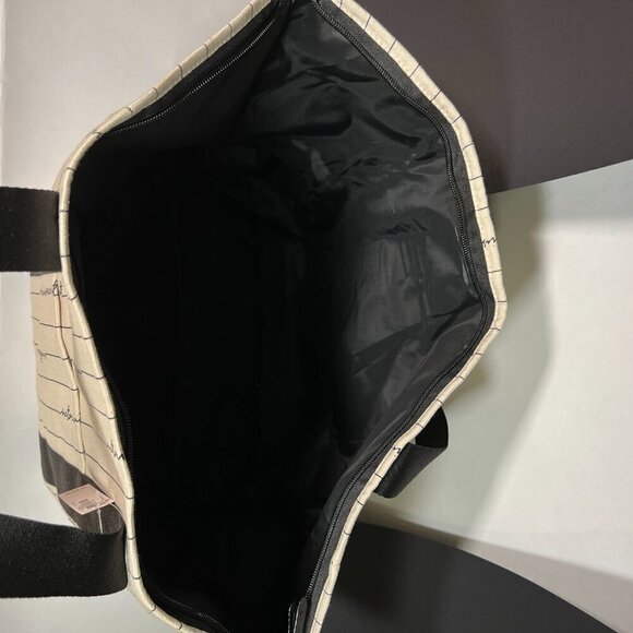 Victoria Secret Weekender Tote Bag Logo Script Beach Gym Pool Travel Bag Zipper - Picture 11 of 13